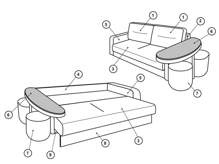 Прямой диван Сантана 4 БД со столом (НПБ) в Армавире - изображение 1